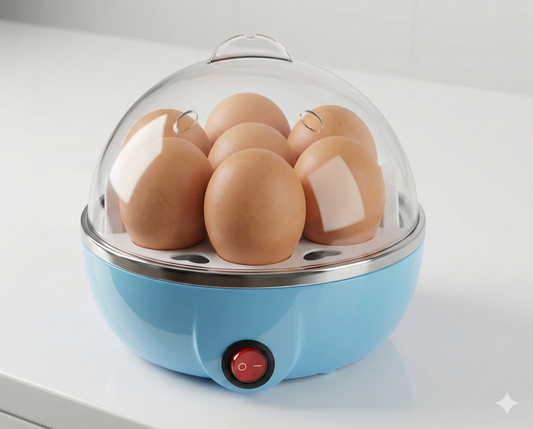 Automatic Electric Egg Boiler – 7 Egg Capacity | One-Touch Cooking | Fast, Safe & Steam Technology