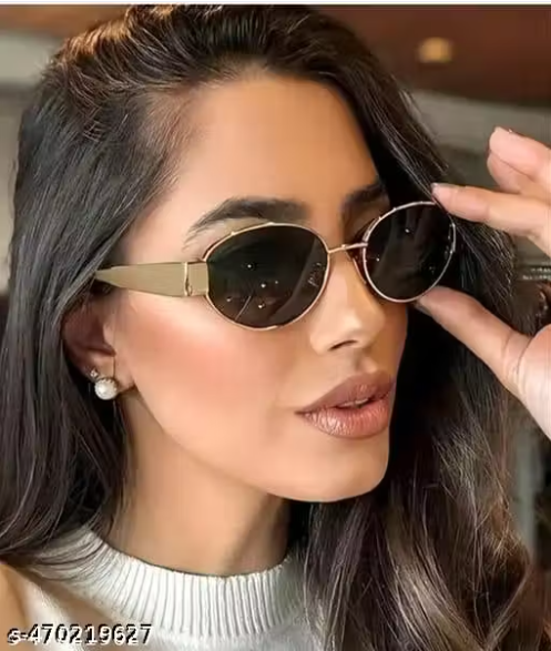 BLACK RAVEN Vintage Oval Metal Sunglasses for Men and Women, Gold Rimmed with Black Arms